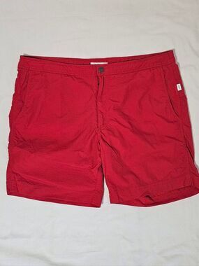 Onia Men’s Red Swim Trunks Shorts Size 38 Nylon Stretch